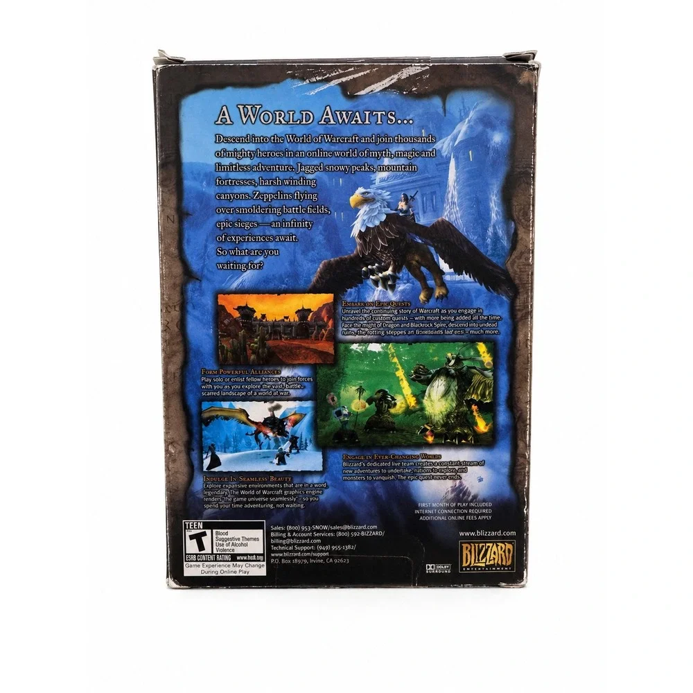 World of Warcraft‎ PC Big Box Original 5 Disc Set Blizzard 2004 Windows Mac WoW